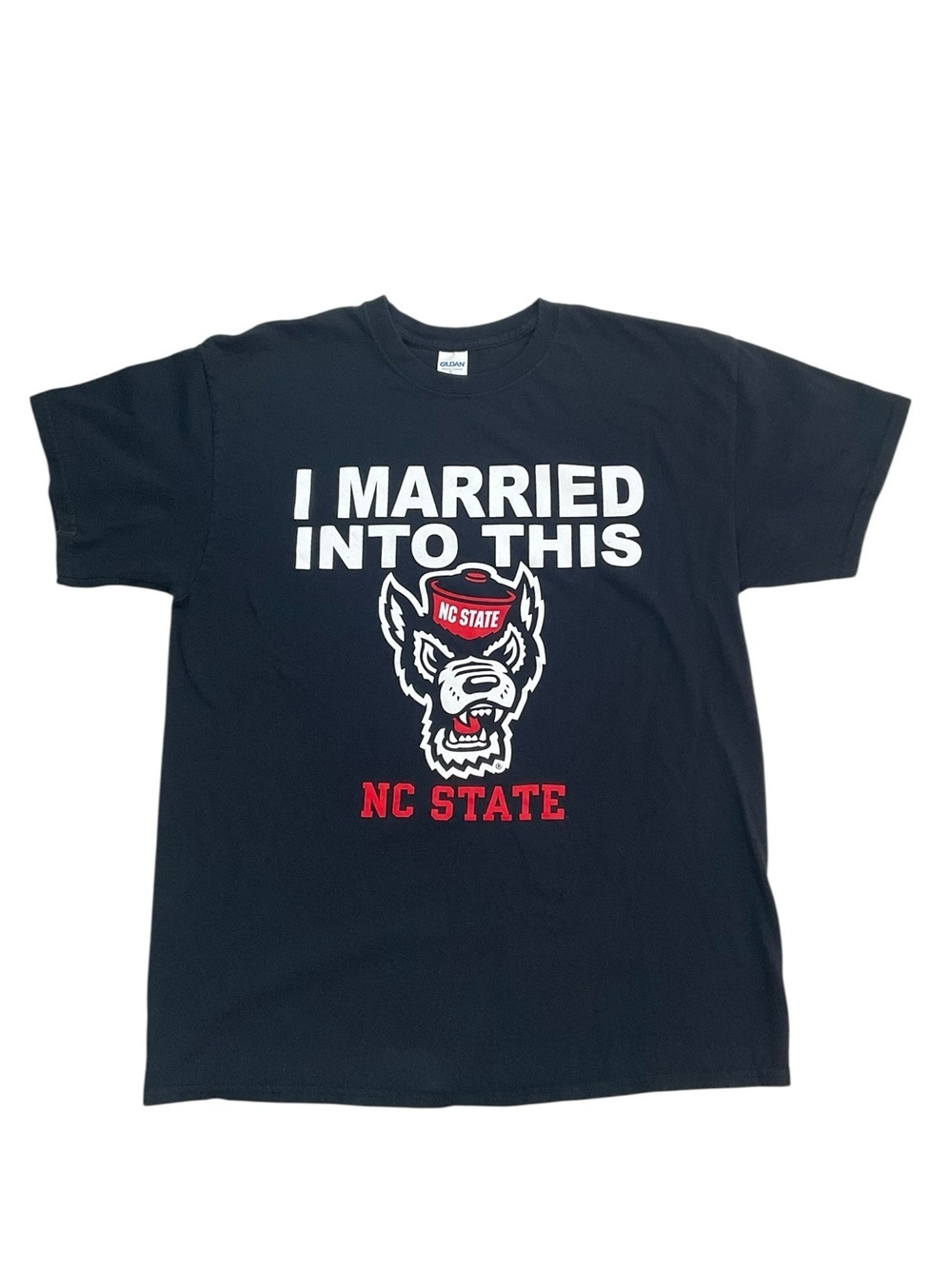NC State Wolfpack I Married Into This Graphic T Shirt Men’s Large NCAA